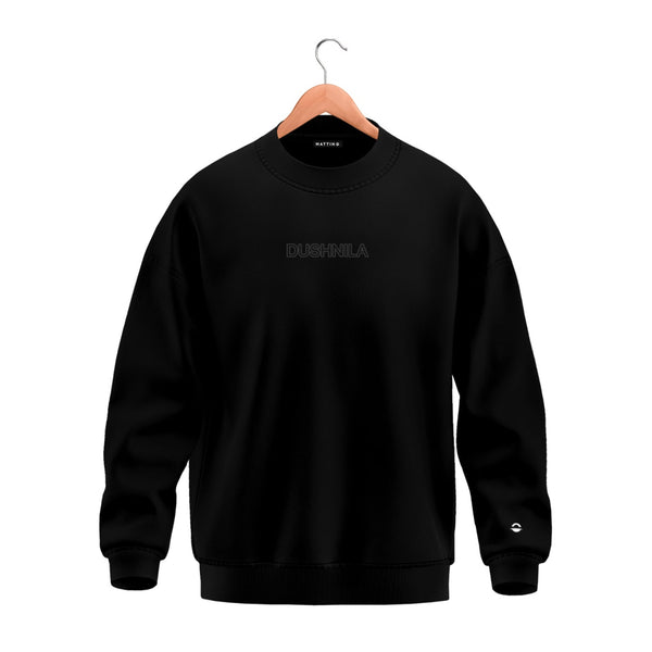 Oversized Sweatshirt -  Black - Dushnila