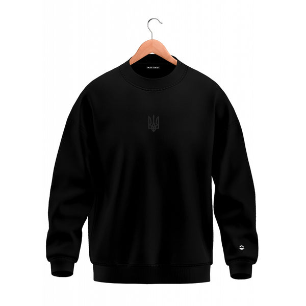 Oversized Sweatshirt -  Black - Emblem