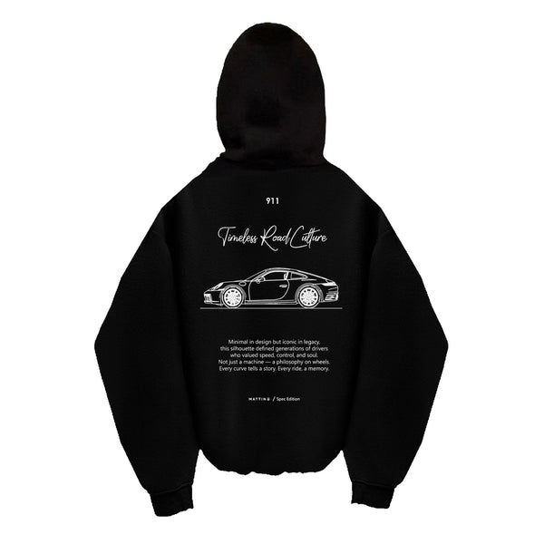 Oversized Hoodie - Black - 911 Road Culture