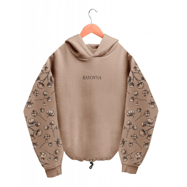 Oversized Hoodie - Beige - Bavovna