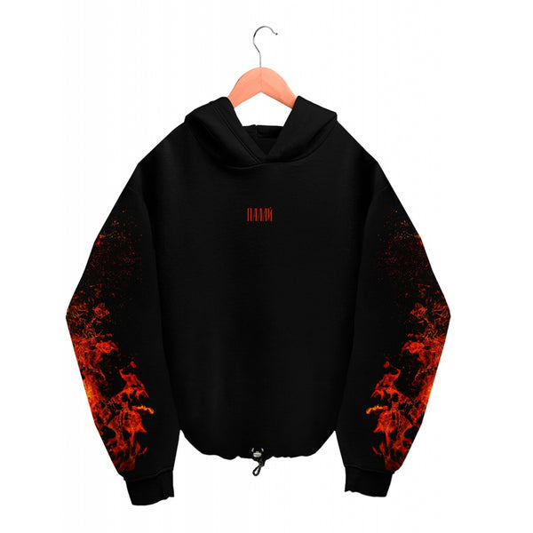 Oversized Hoodie - Black - Burning