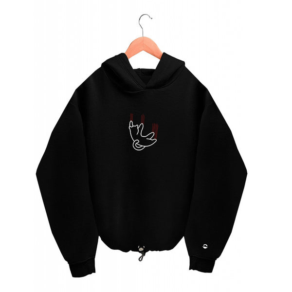 Oversized Hoodie - Black - Cat