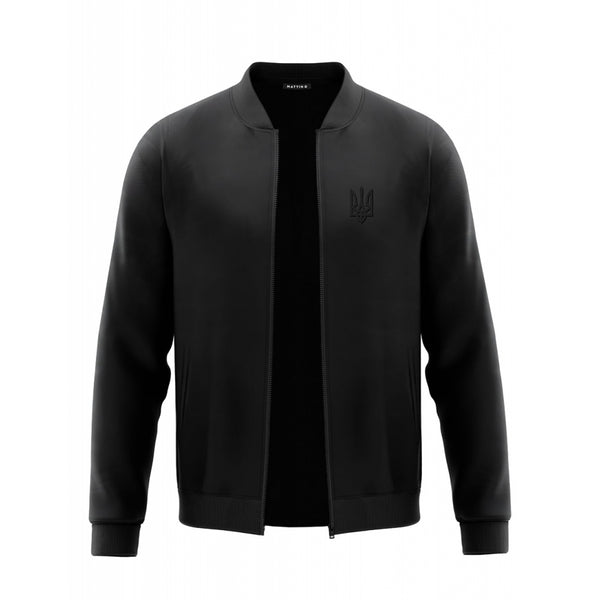 Bomber Jacket - Black - Emblem