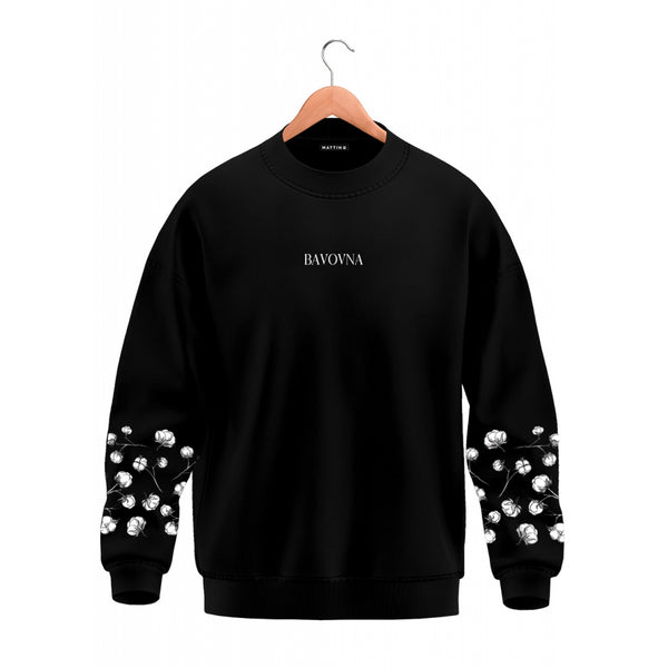 Oversized Sweatshirt -  Black - Bavovna