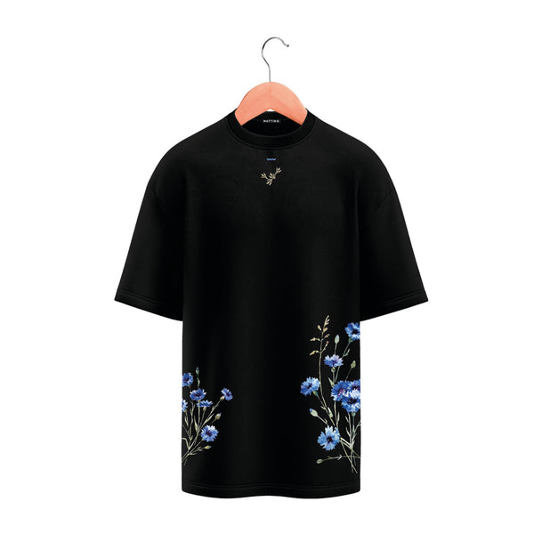 T-Shirt - Black - Cornflowers