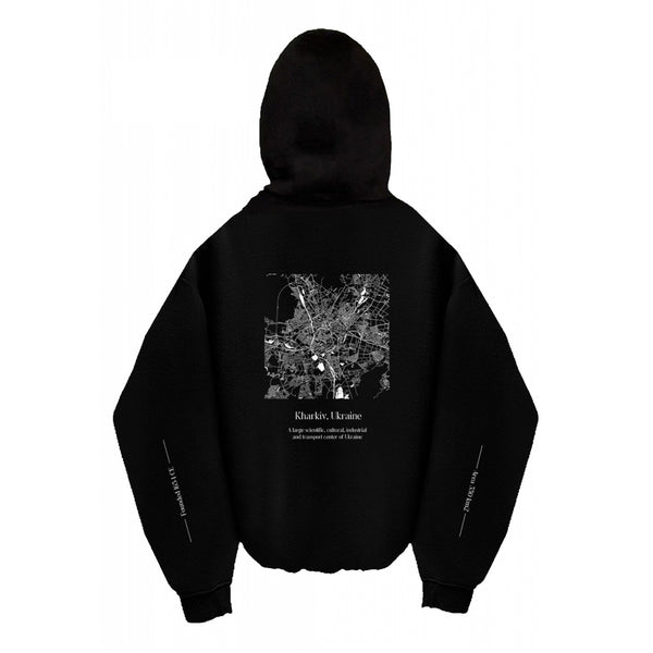 Oversized Hoodie - Black - Kharkiv, 1654 CE
