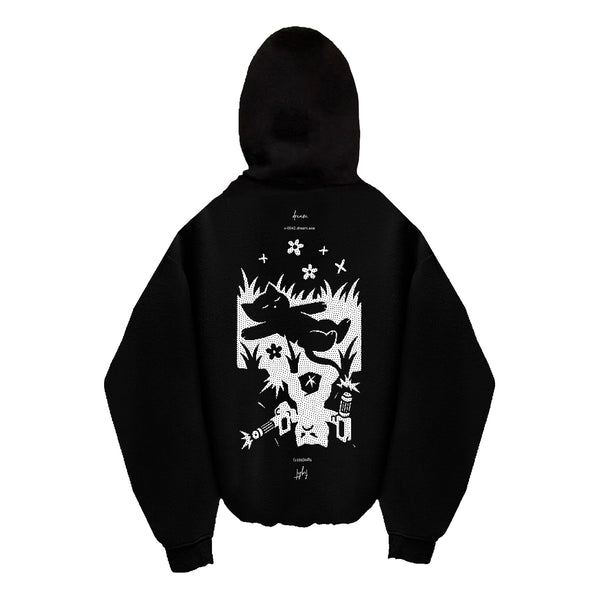 Oversized Hoodie - Black - Dream/Fight