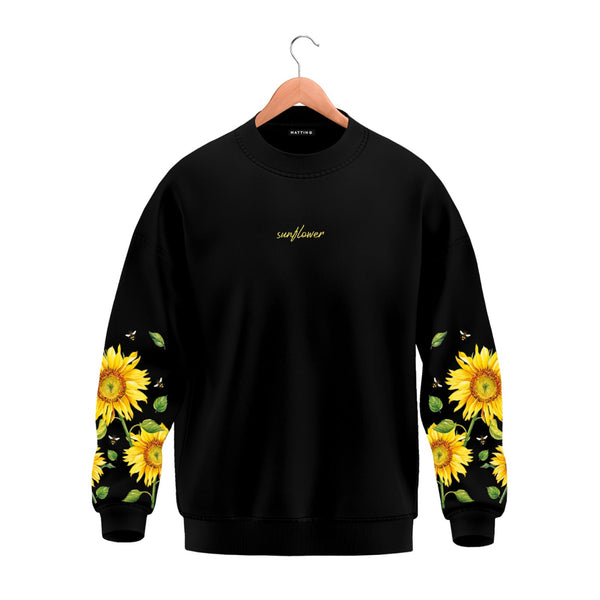 Oversized Sweatshirt -  Black - Sunflower