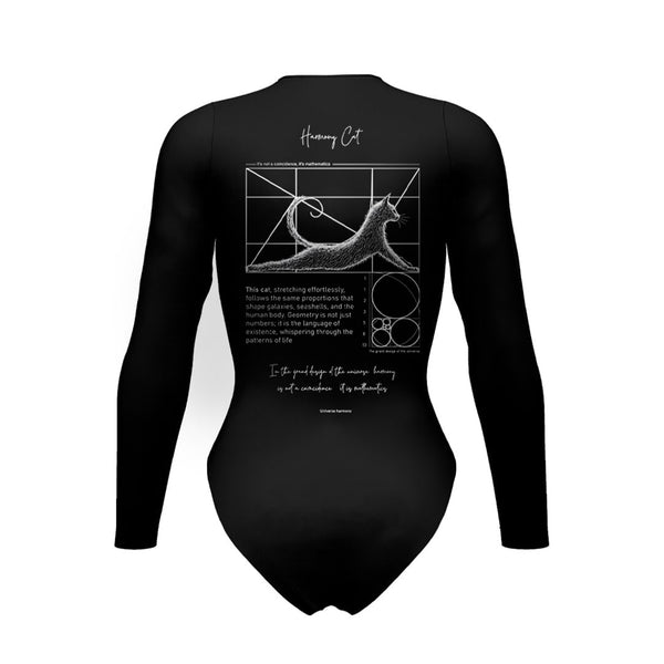 Women’s Bodysuit - Black - Harmony Cat